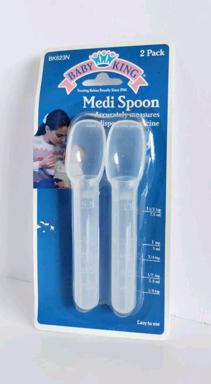 Vintage Baby King Medi Spoon for Liquid Medicine pk of 2